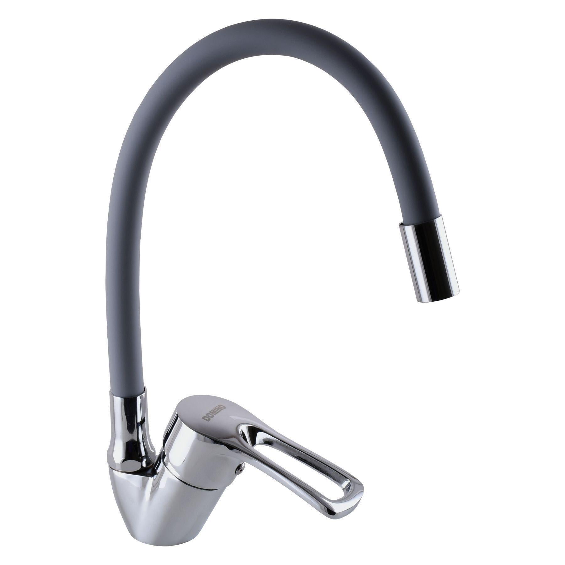 Кран на кухню DOMINO Хром/Серый (20087)