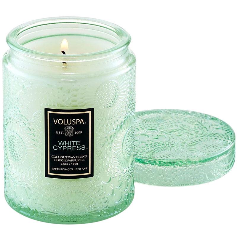 Свеча ароматическая Voluspa Japonica White Cypress 156 г стакан с крышкой (111000774)