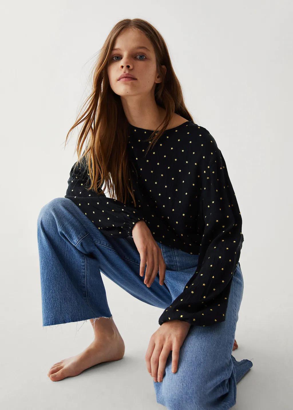 Блуза Mango з принтом M Black - фото 2 Блуза Mango з принтом M Black - фото 2
