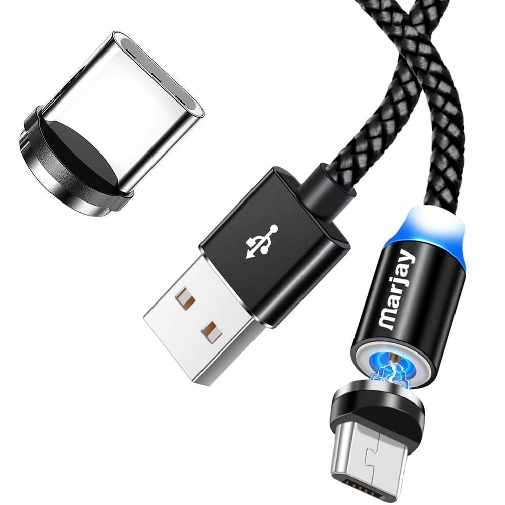 Кабель магнітний для заряджання Marjay та перехідники Micro USB та Type-C 1 м (26844)