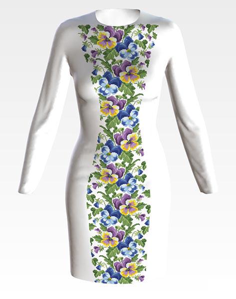 Заготовка для жіночого плаття Братки для вишивки бісером і нитками домоткане полотно Білий (ПЛ171дБ) Заготовка для жіночого плаття Братки для вишивки бісером і нитками домоткане полотно Білий (ПЛ171дБ)