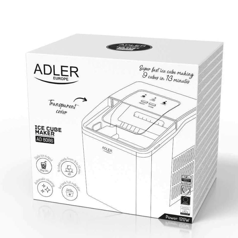 Льодогенератор Adler AD 8086 для дому та бару з холодильником 120 Вт 1,5 л 12 кг/24 години - фото 10