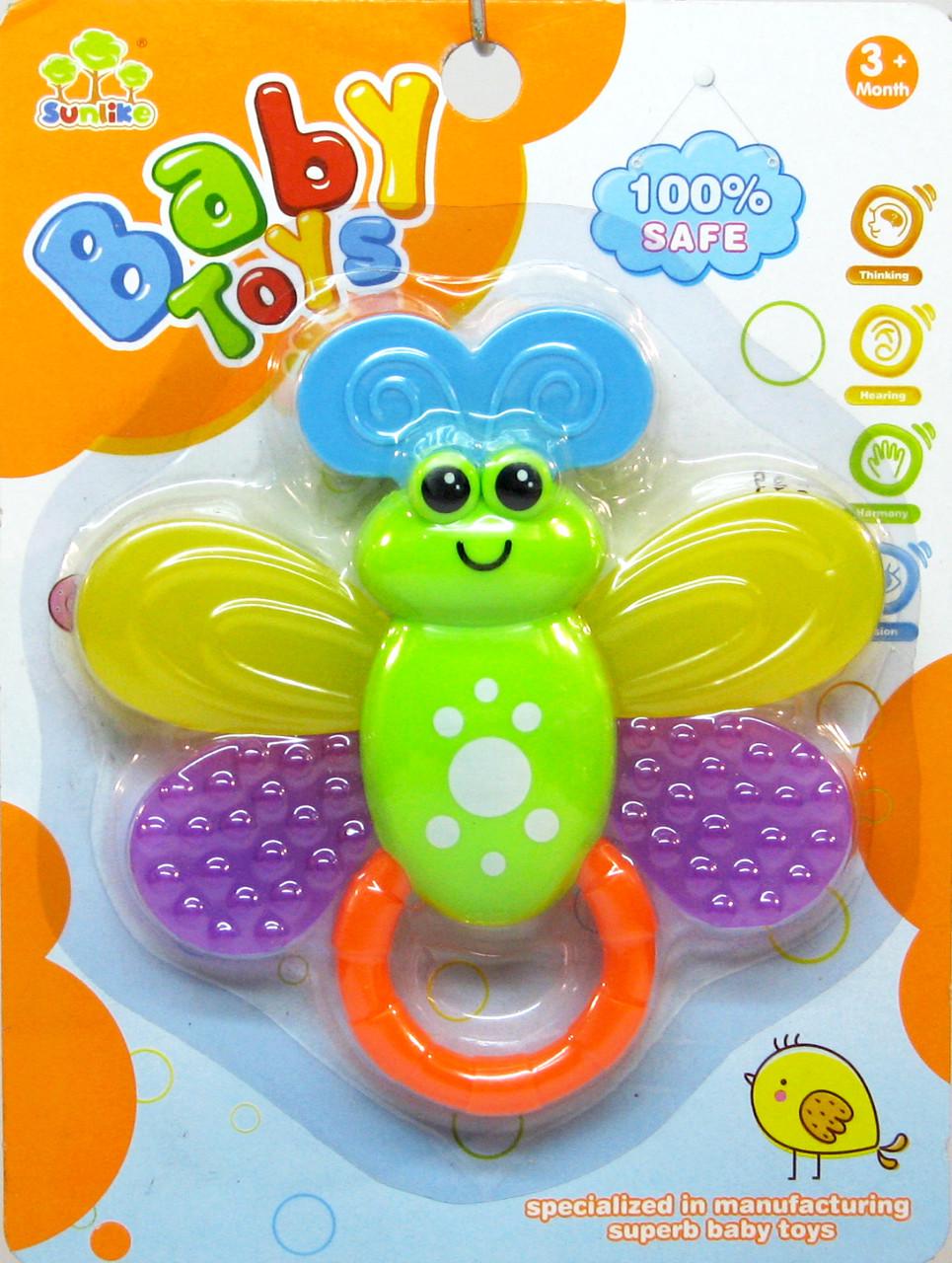 Погремушка грызун бабочка с силиконовыми крыльями 84801-14A