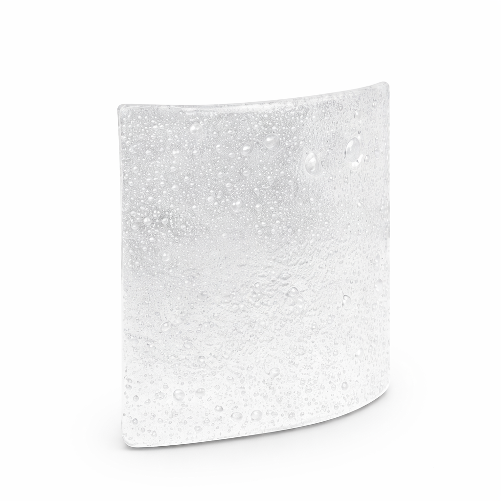 Стекло декоративное с изгибом прозрачное 128 мм (Glas-W)