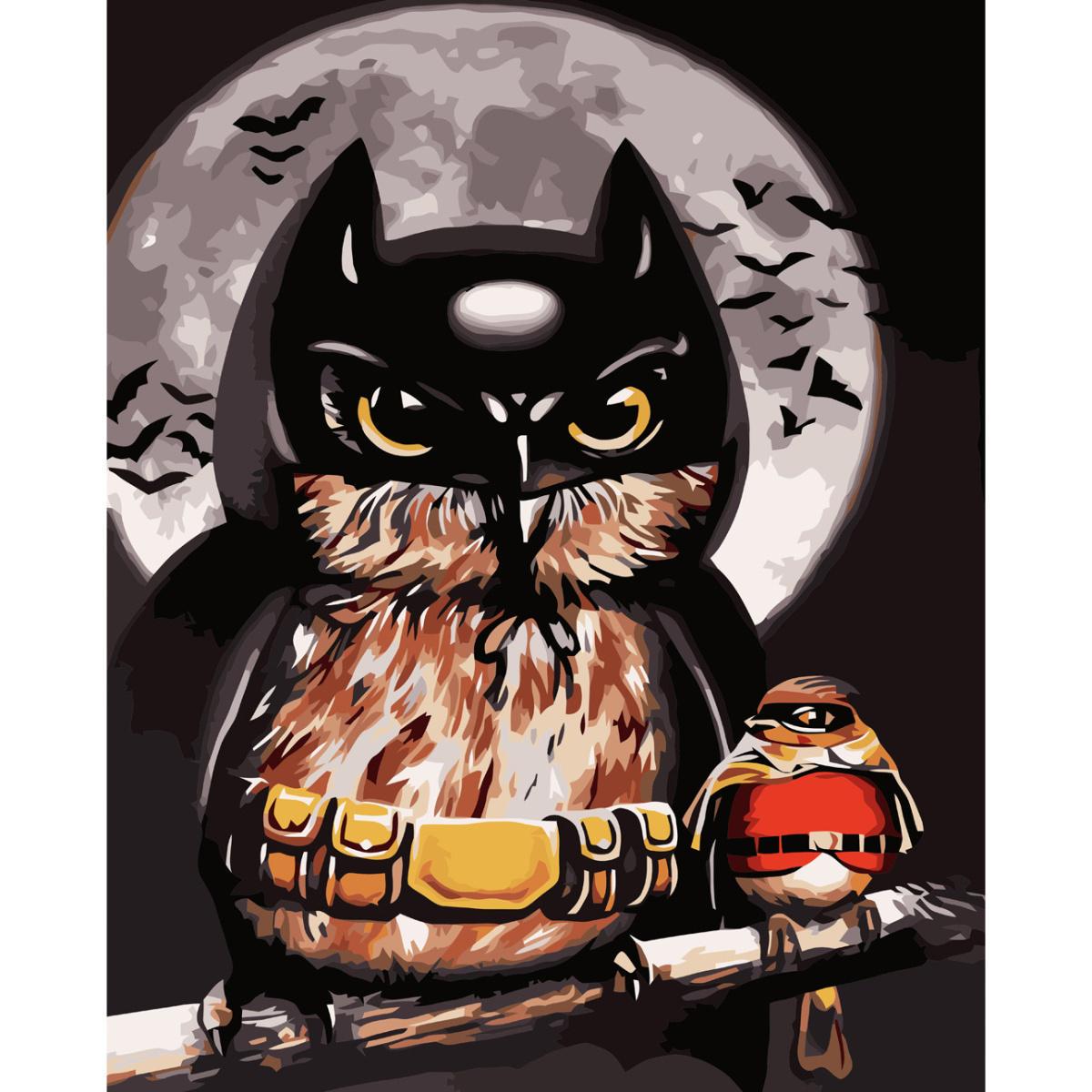 Картина по номерам Strateg Сова-бетмен 40x50 см (VA-3689)