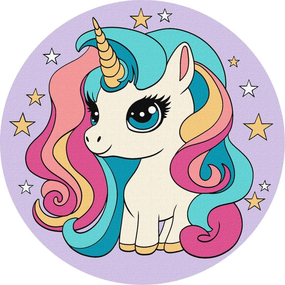 Картина по номерам Ideyka Непревзойденная единорожка d 19 см (KHO-R1043)