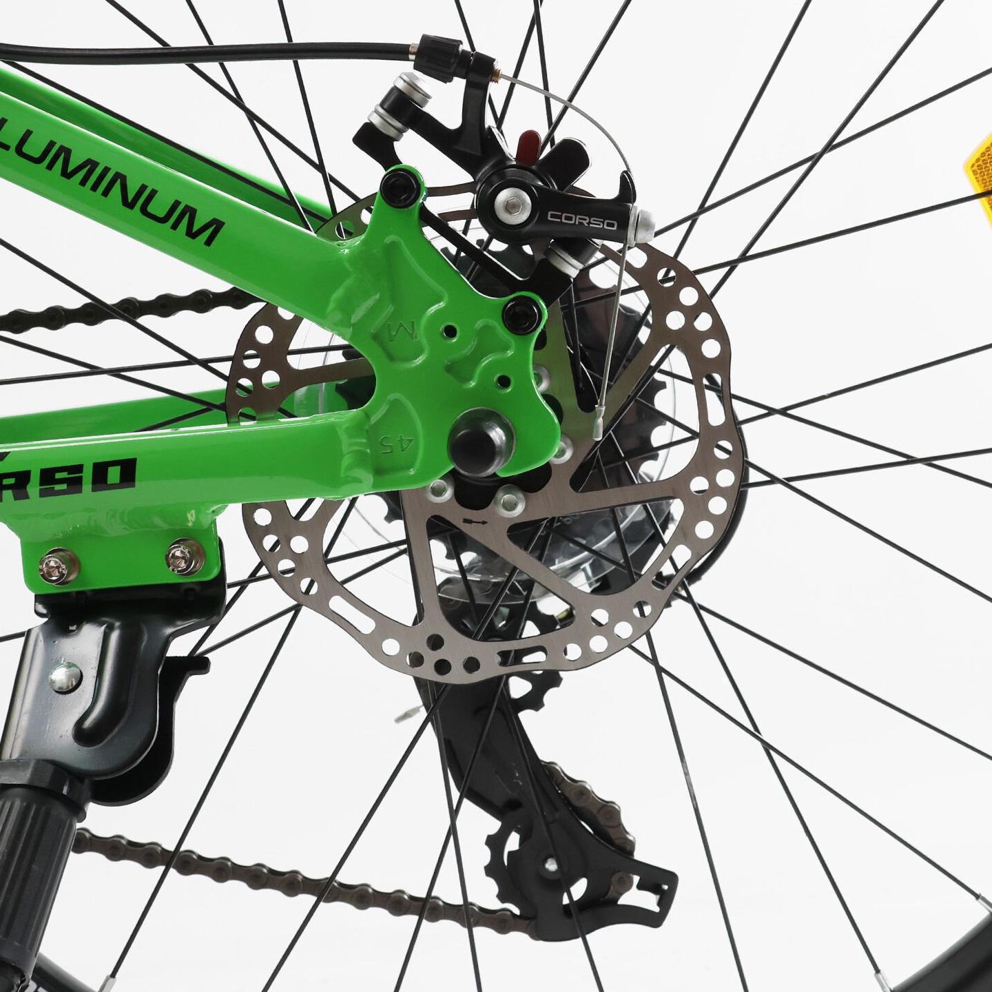 Велосипед гірський підлітковий алюмінієвий Corso Project 24" рама 11" Зелений - фото 5 Велосипед гірський підлітковий алюмінієвий Corso Project 24" рама 11" Зелений - фото 5