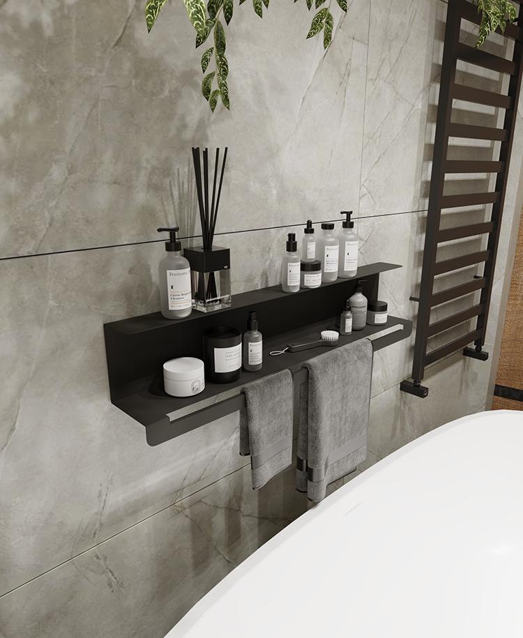 Вешалка-полка под полотенца NC Home Towel shelf Черный (110102)