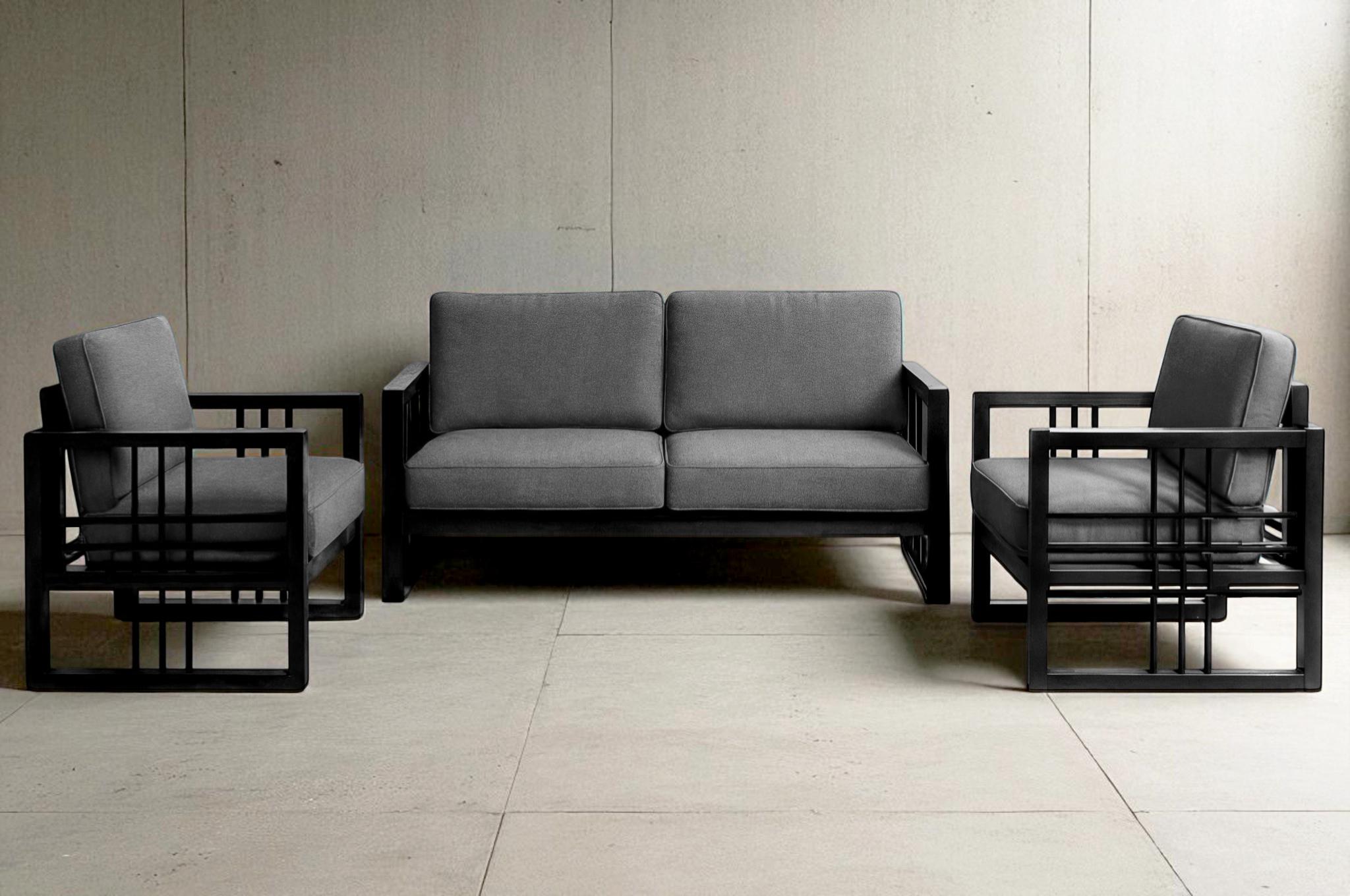 Комплект садовой мебели металлической ТОБІ ШО Вердон/S12 с подушками рогожка 750х1600х700 мм Светло-серый/34 (28265747)