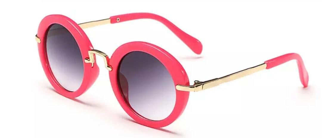 Солнцезащитные очки круглые для девочки Малиновый