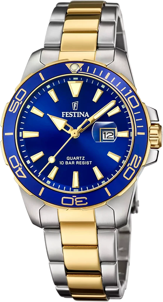 Наручные часы женские Festina F20504/1 Boyfriend со стальным корпусом WR 100 м и синим циферблатом