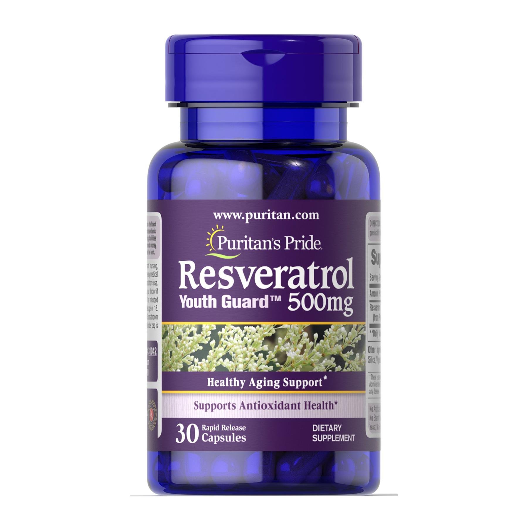 Ресвератрол Puritans Pride Resveratrol 500 мг 30 кап.