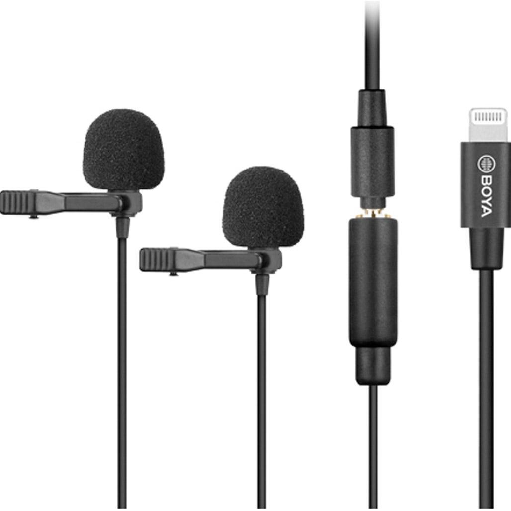 Мікрофон петличний подвійний для iPhone Boya BY-M2D (75299)