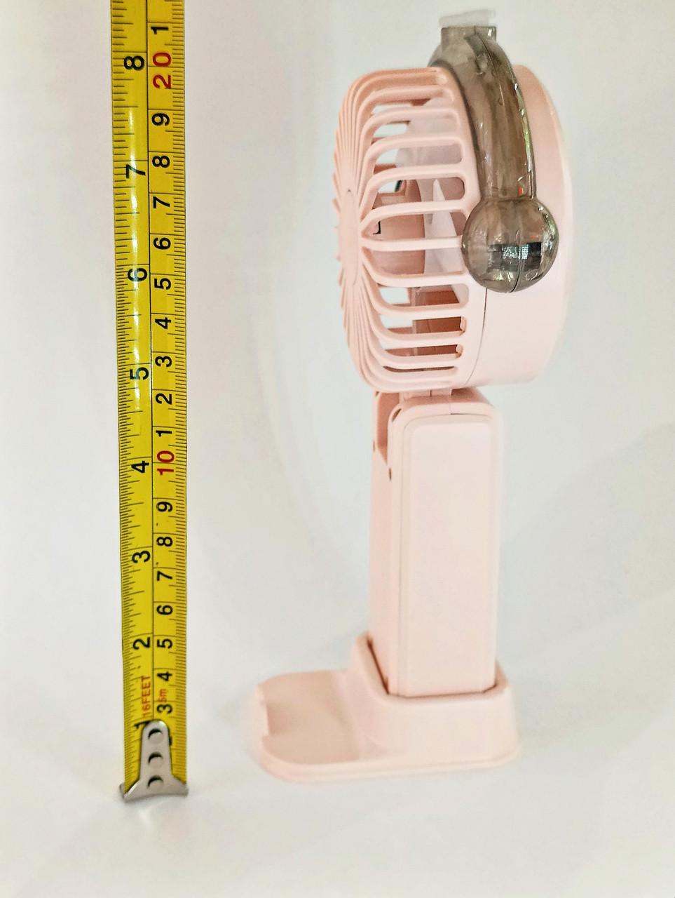 Вентилятор на акумуляторі з розпиленням води 20 см Рожевий - фото 3 Вентилятор на акумуляторі з розпиленням води 20 см Рожевий - фото 3