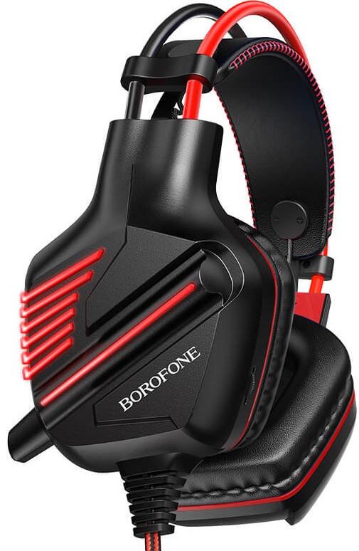Наушники игровые BOROFONE BO101 LED Racing headphones Hi-Res AUX Black/Red
