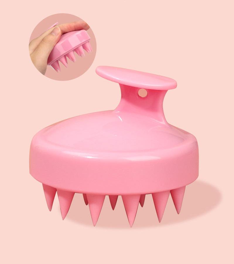 Щетка для головы и мытья волос силиконовая массажная Розовый - фото 4 Щетка для головы и мытья волос силиконовая массажная Розовый - фото 4