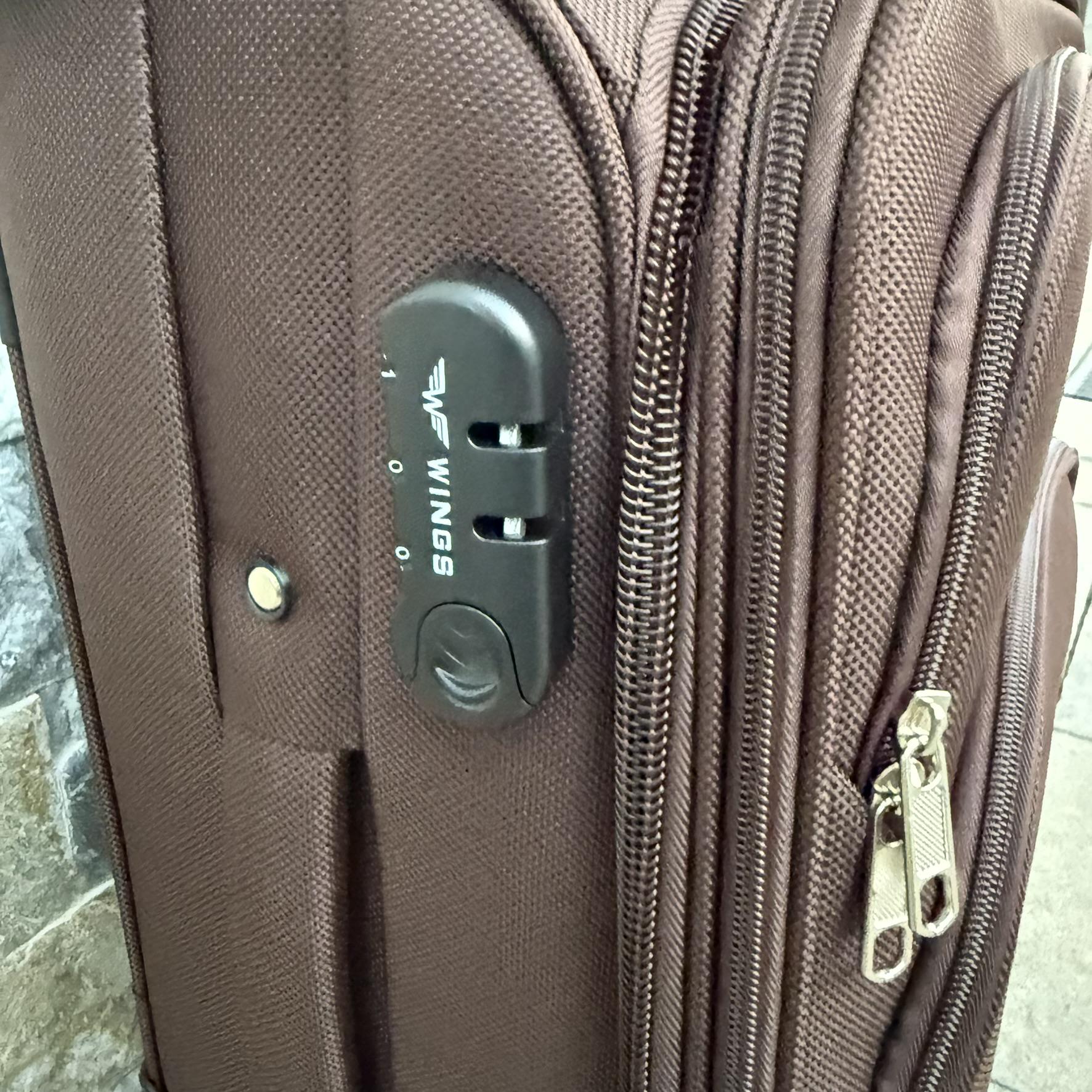 Валіза тканинна на 4 колесах Wings 1708 S Коричневий (30485148) - фото 5