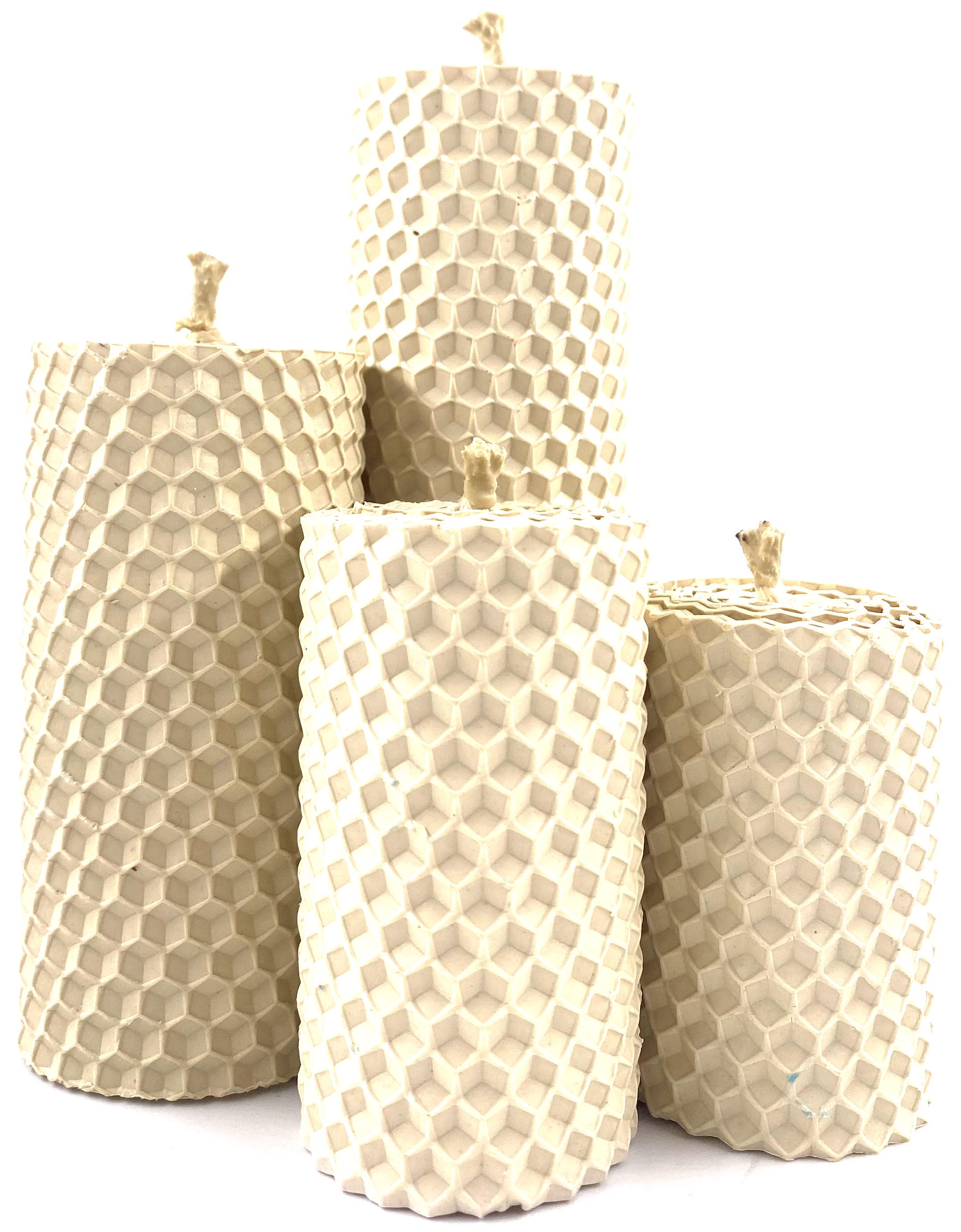 Набор декоративных свечей из натуральной вощины 4 шт. Белый (1848)