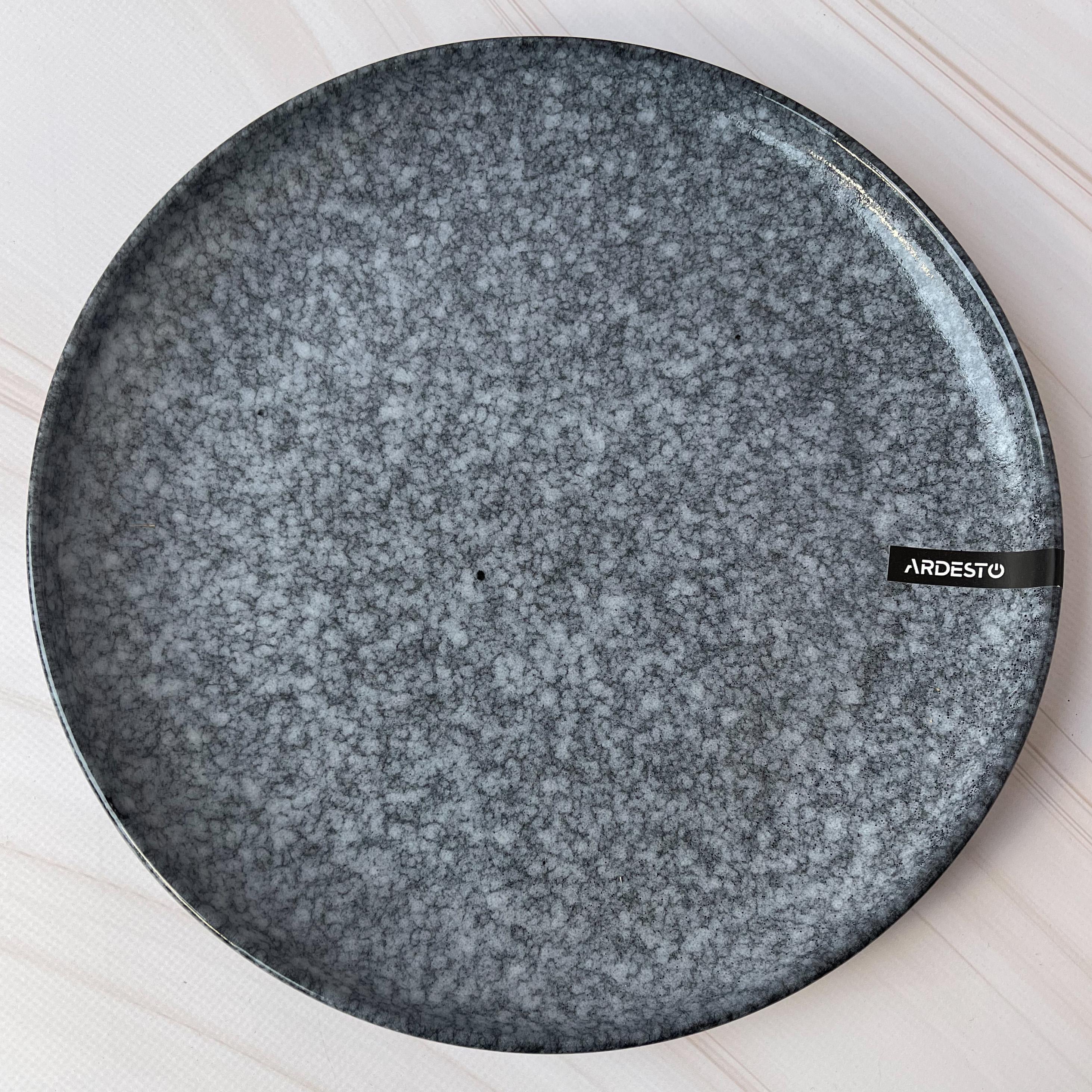 Столовый сервиз посуды Ardesto Loreto 5 предметов на 1 персону темно-серый мраморный фарфор - фото 12