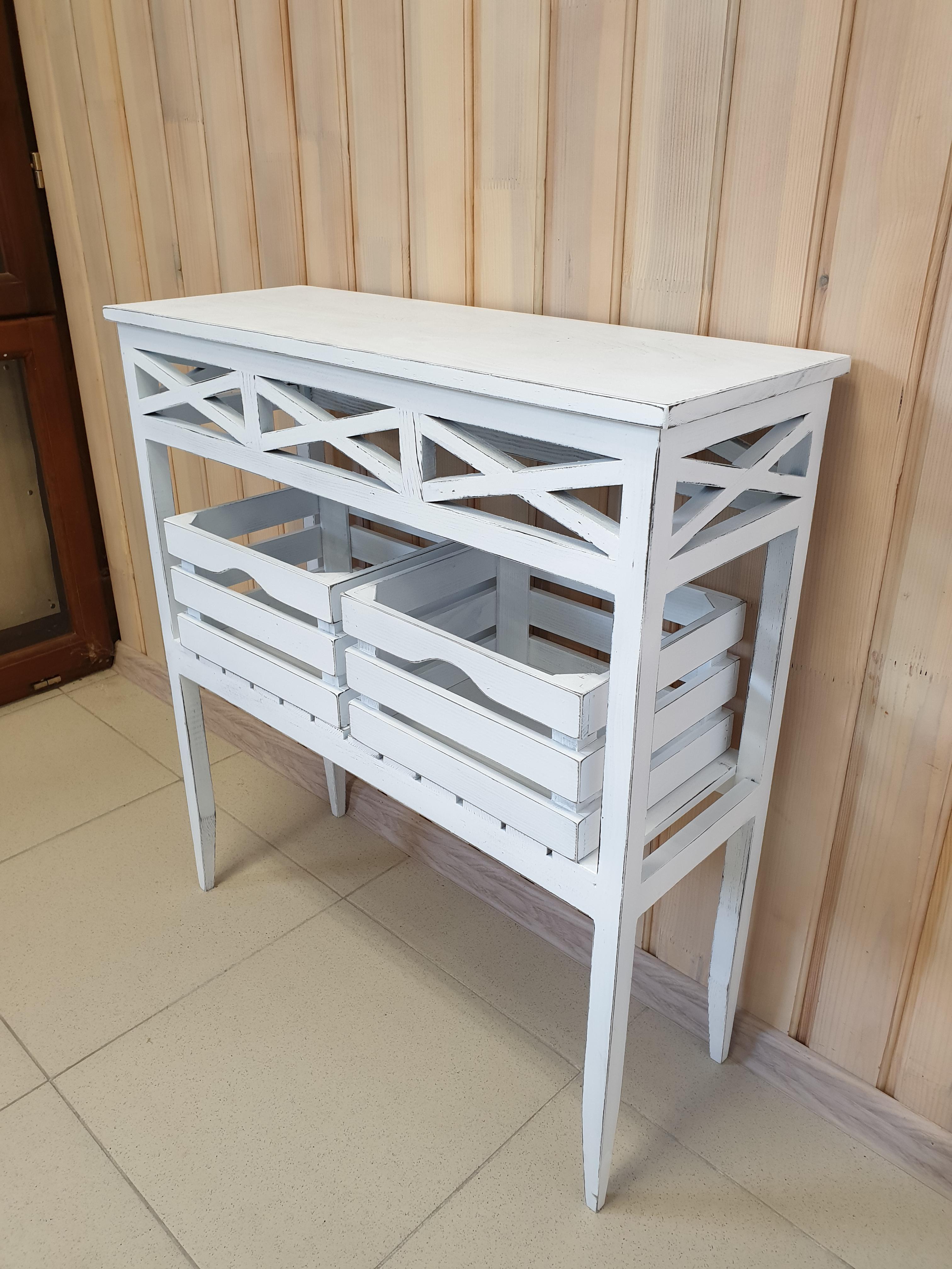 Консольний столик Древоделя Версаль 2 77х70х26 см Біла патина (71301) - фото 2 Консольний столик Древоделя Версаль 2 77х70х26 см Біла патина (71301) - фото 2