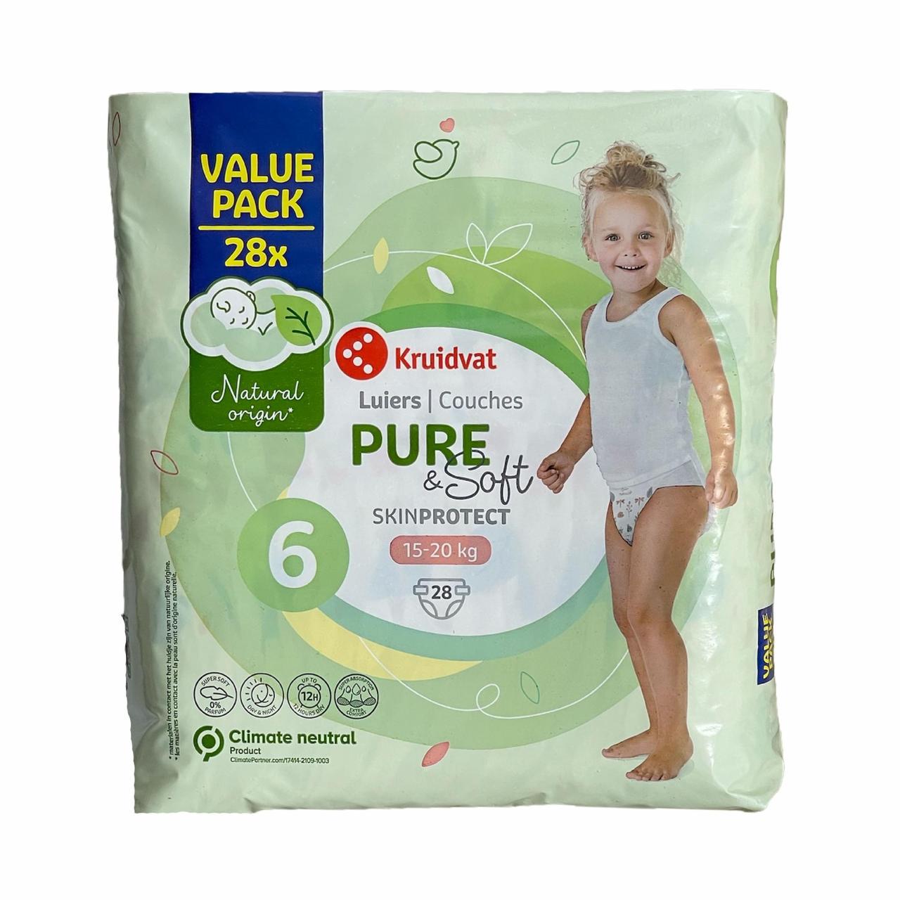 Підгузки дитячі Kruidvat Pure & Soft 6 15-20 кг 28 шт. (2301031474)
