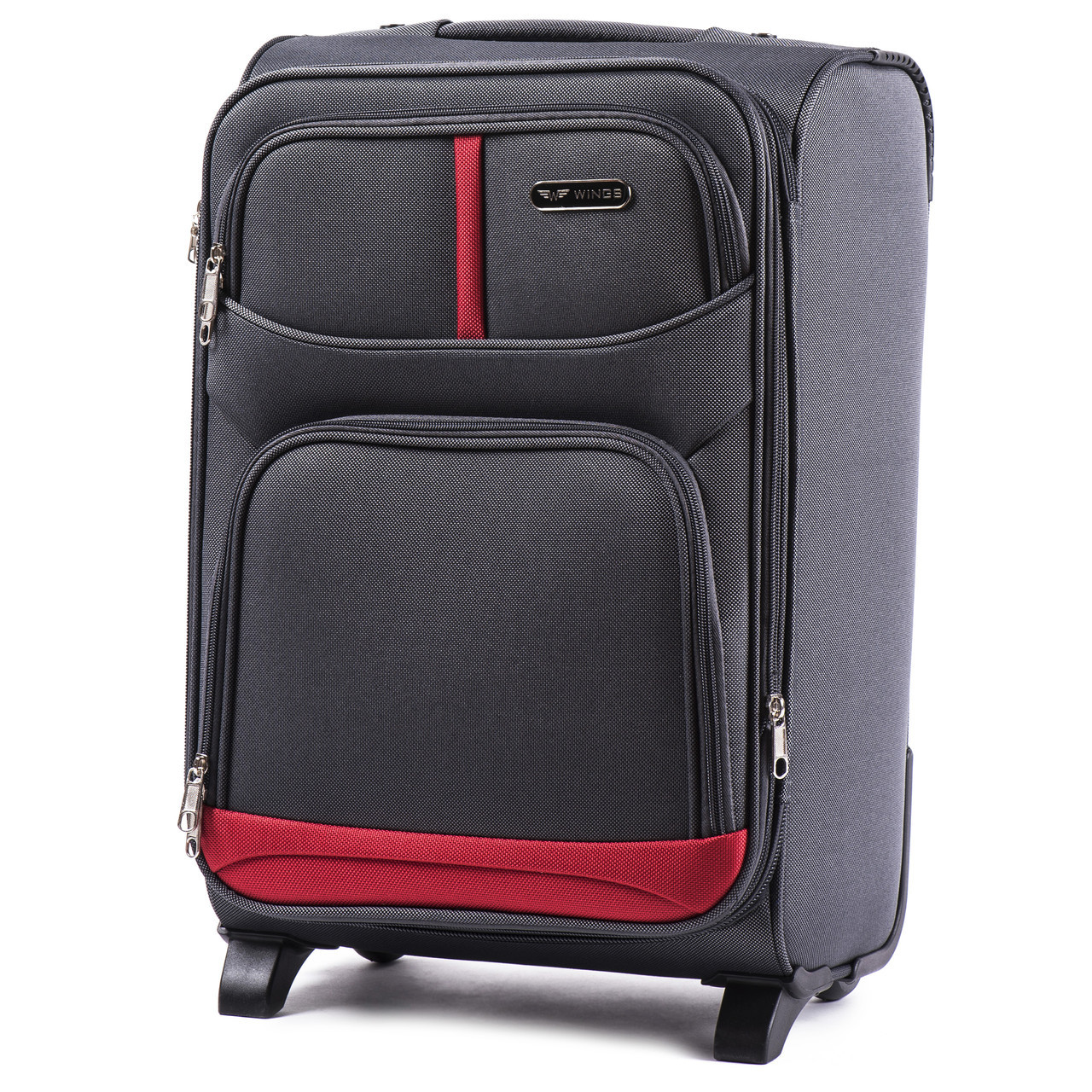 Чемодан ручная кладь Wings 206 малый на 2 колесах 54х36х20 см 39 л Серый