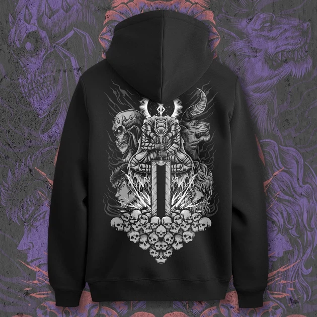 Худи для подростка мальчика с принтом Berserk Гатс и Гриффин BW 180 см (Anime11102)