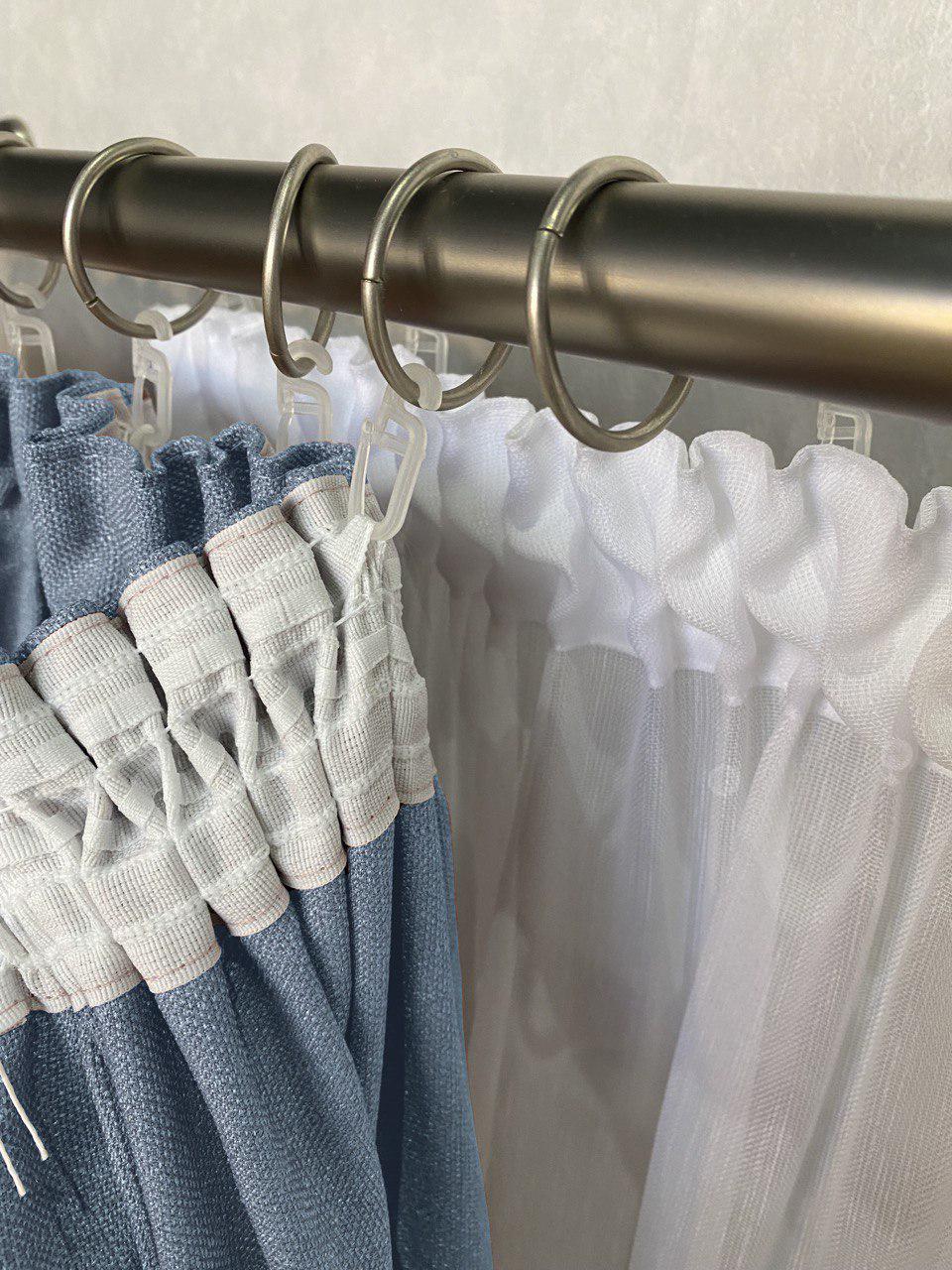 Комплект штор Льон-Рогожка 2 шт. 250x280 см Блакитний - фото 2 Комплект штор Льон-Рогожка 2 шт. 250x280 см Блакитний - фото 2