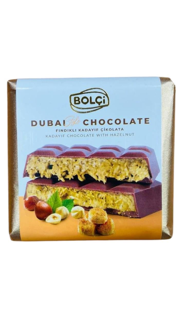 Шоколад дубайський Bolci Dubai Hazelnut Kadayif Фундук і кадаїфі 100 г (26481791)