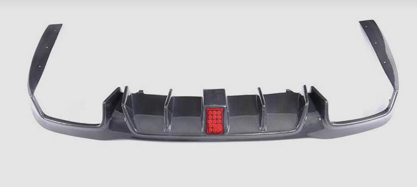 Дифузор заднього бампера з насадками DDCarbon V2 для AMG/AMG-Line 2016-2019 для Mercedes E-сlass W213 2016-2023 рр. натуральний карбон (147932)