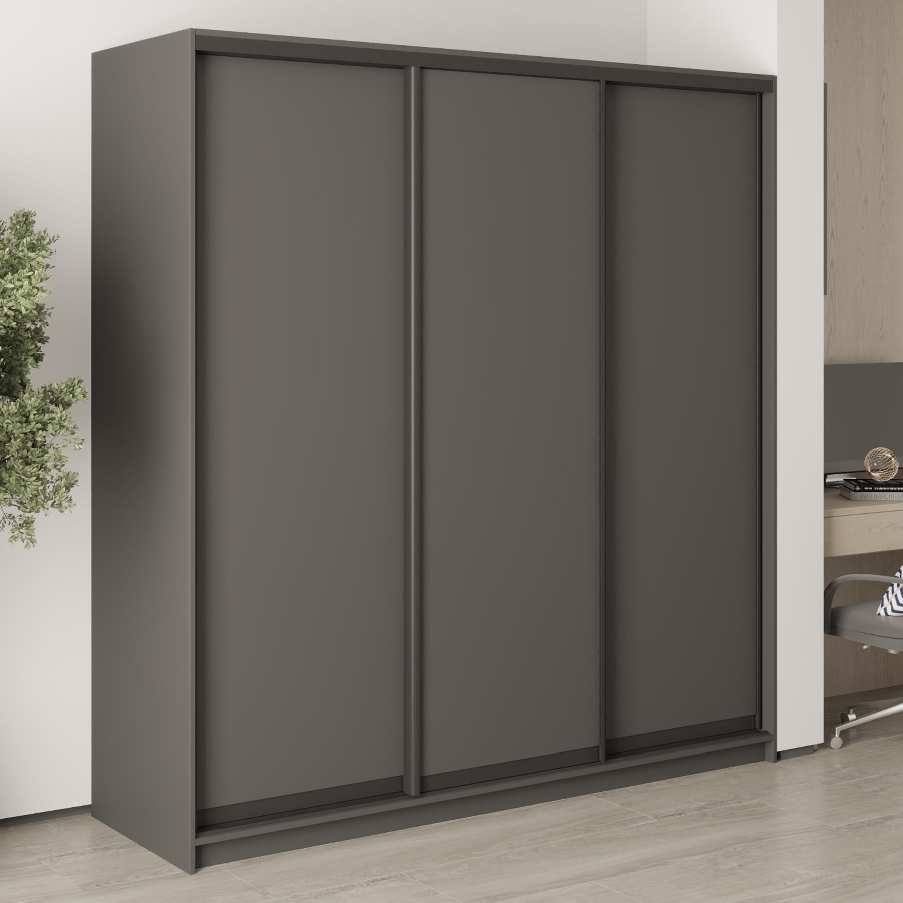 Шкаф-купе трехдверный MebelStar Комбо BG 3 ДСП 200x60x210 см Антрацит (MBS-8900)