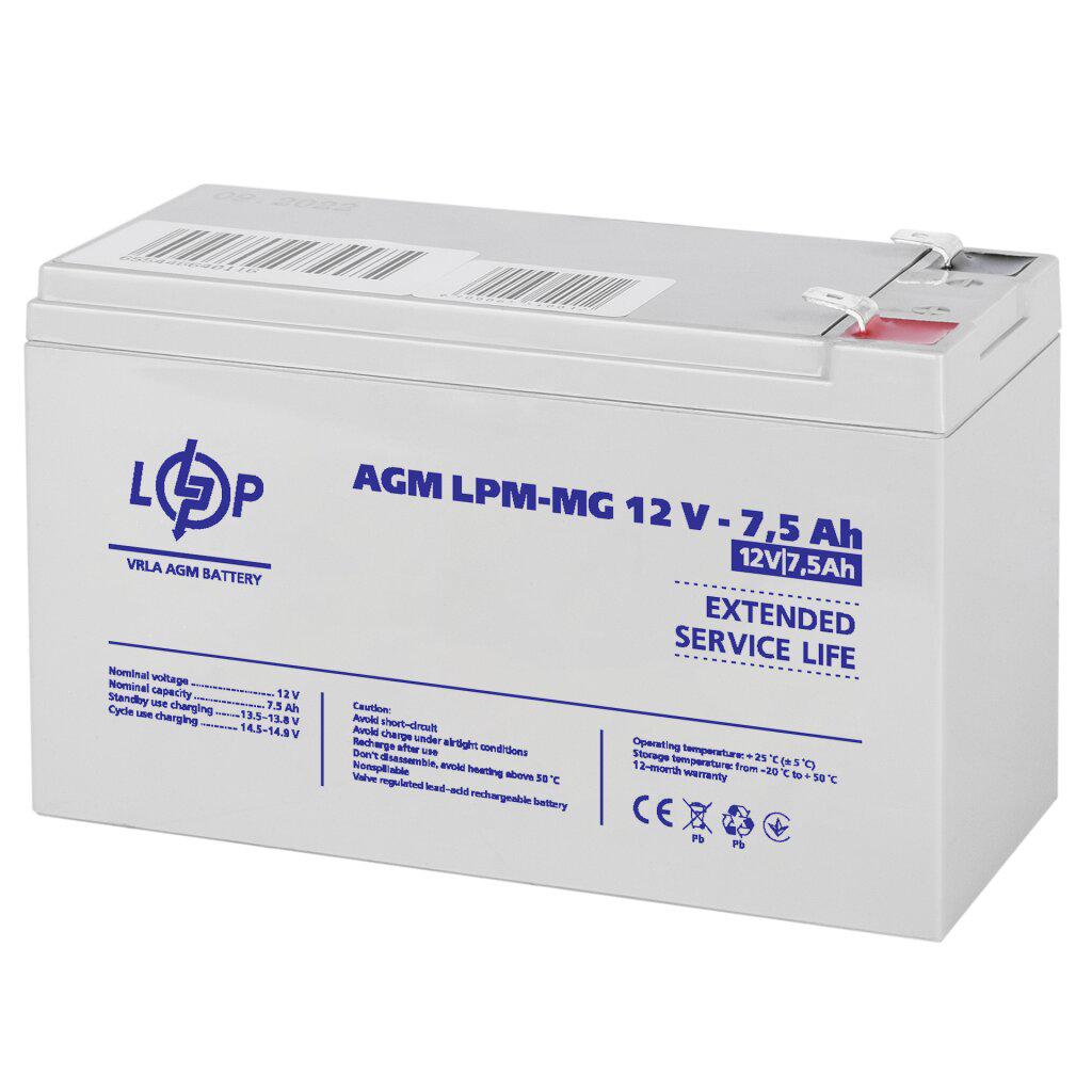 Акумулятор LogicPower LPM-MG 12V 7,5 Ah (LP6554) - фото 3 Акумулятор LogicPower LPM-MG 12V 7,5 Ah (LP6554) - фото 3