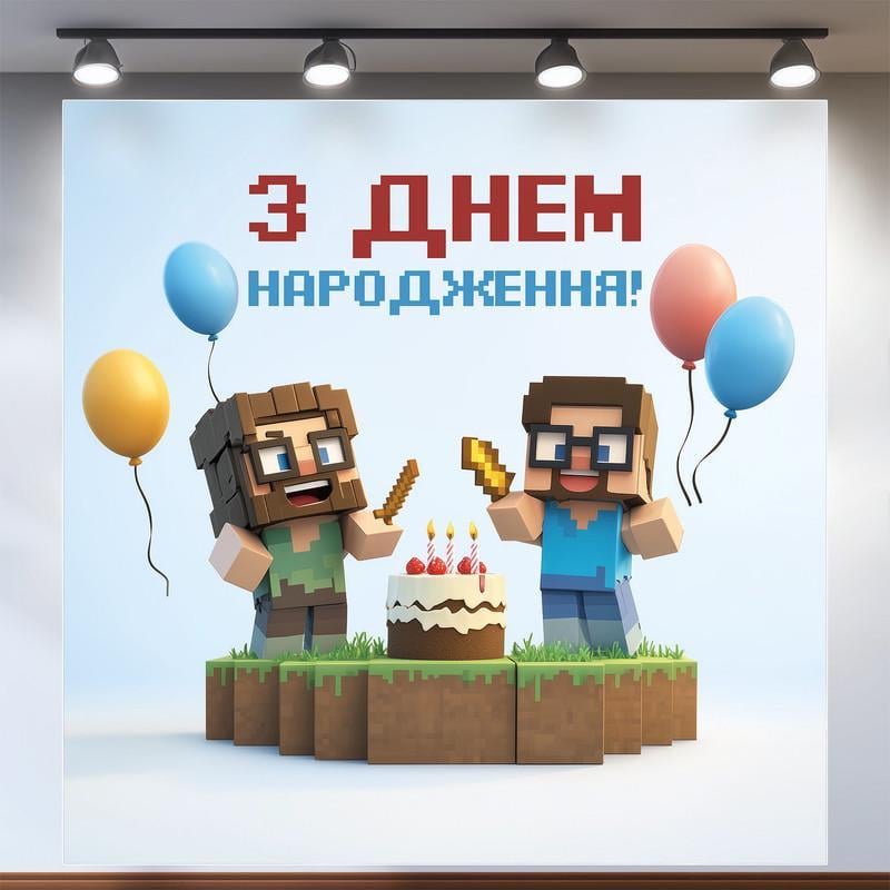 Баннер для фотозоны Майнкрафт 200x200 см №44128 Баннер для фотозоны Майнкрафт 200x200 см №44128