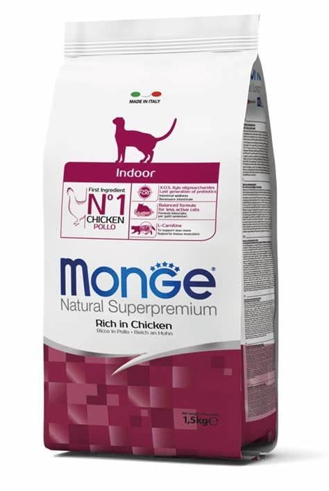 Корм для котів дорослих cухий Monge Cat Indoor Chicken що мешкають у приміщенні з куркою 1,5 кг (05111)