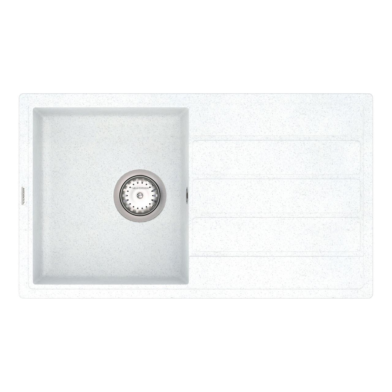 Кухонна мийка з сифоном Easy EMP 02,76 White