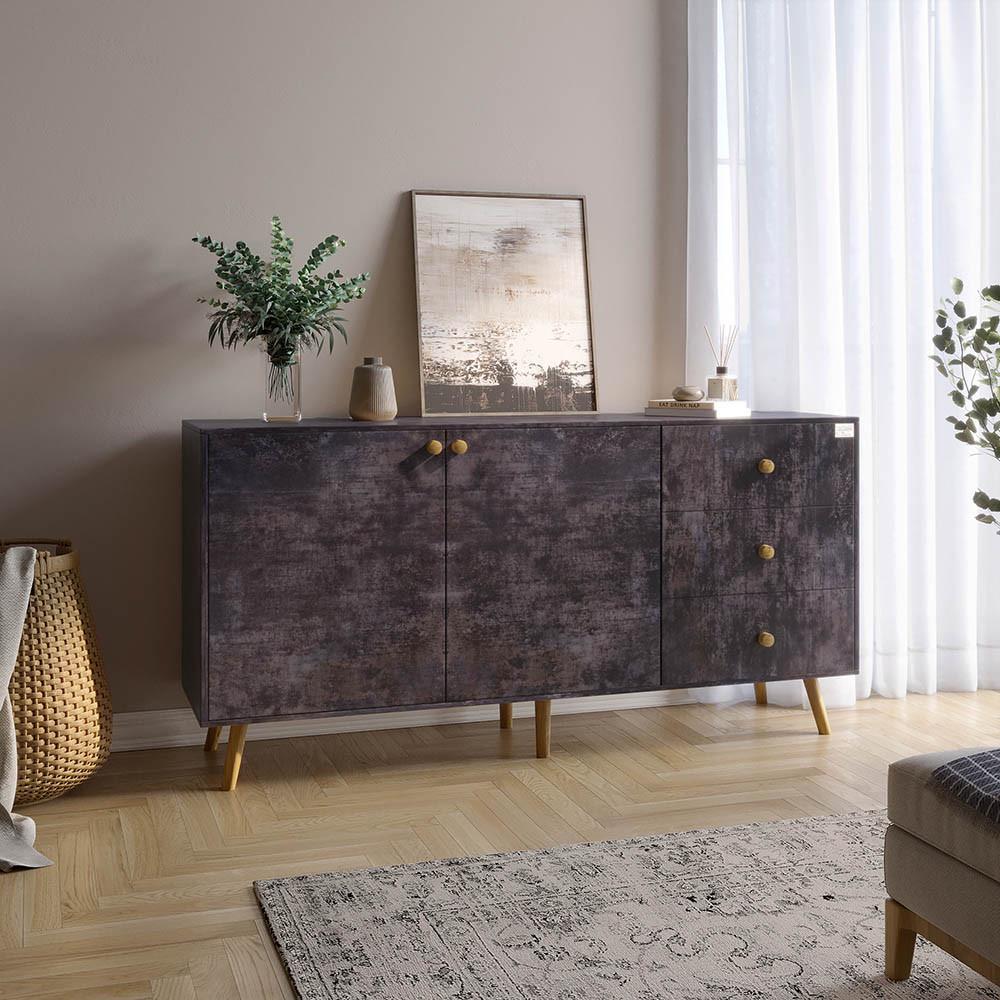 Комод Lion Хьюге-5 Бетон темный (Lion-041103) - фото 1 Комод Lion Хьюге-5 Бетон темный (Lion-041103) - фото 1