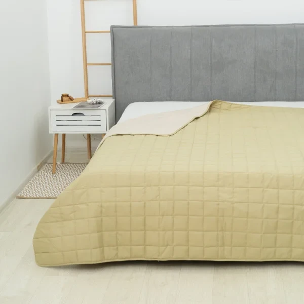 Покривало Viluta Дует двостороннє 210х240 см Бежево-фісташковий (28091969) - фото 2 Покривало Viluta Дует двостороннє 210х240 см Бежево-фісташковий (28091969) - фото 2