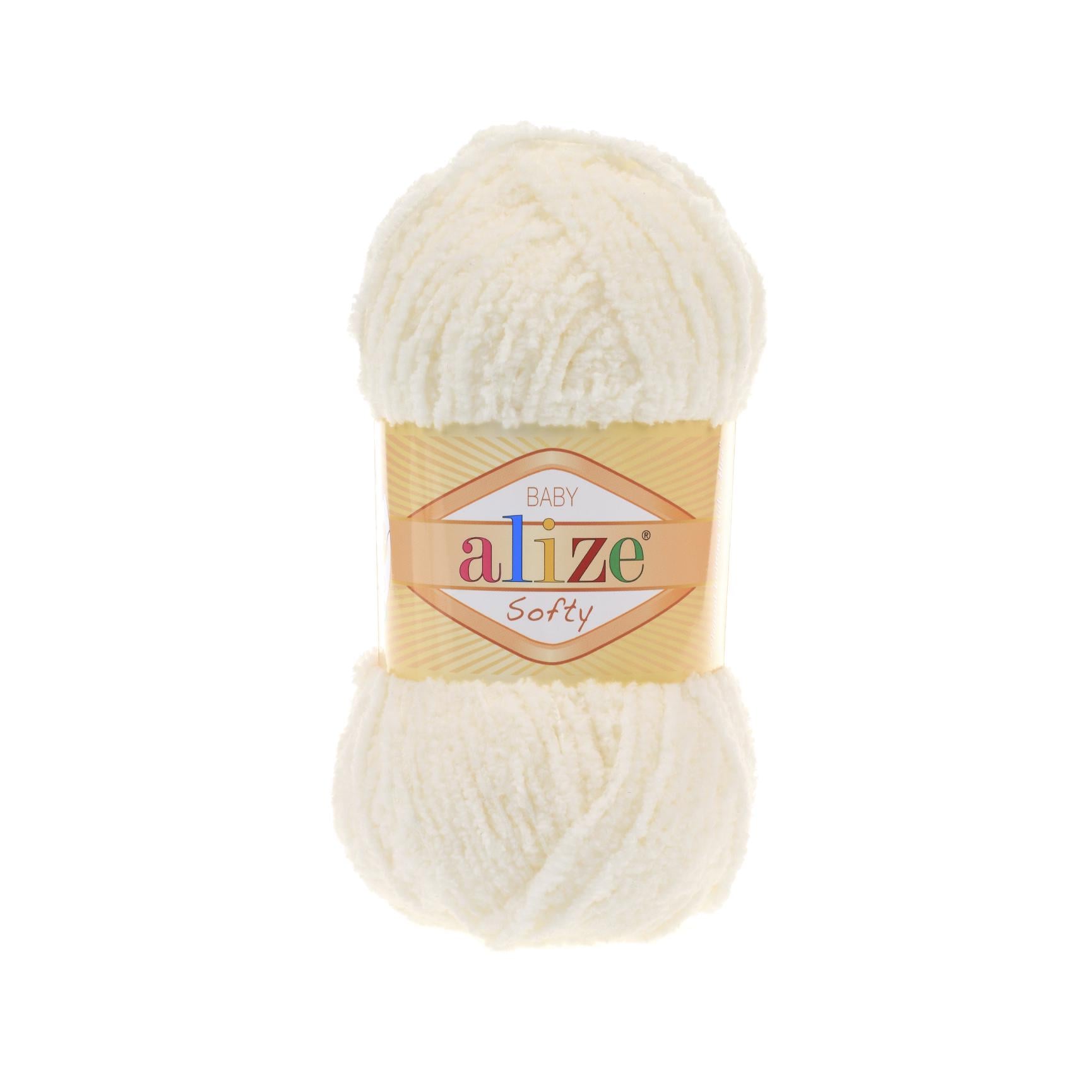 Пряжа Alize Softy 62 светло-молочный (2616) Пряжа Alize Softy 62 светло-молочный (2616)