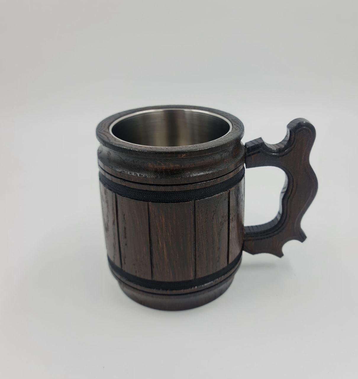 Кухоль для пива з дерева 0,5 л Коричневий (28410005)