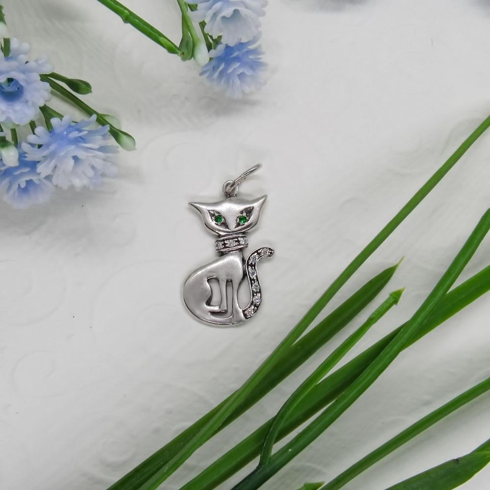 Срібний підвіс Граціозна кішка з фіанітами (1279321211) - фото 3 Срібний підвіс Граціозна кішка з фіанітами (1279321211) - фото 3