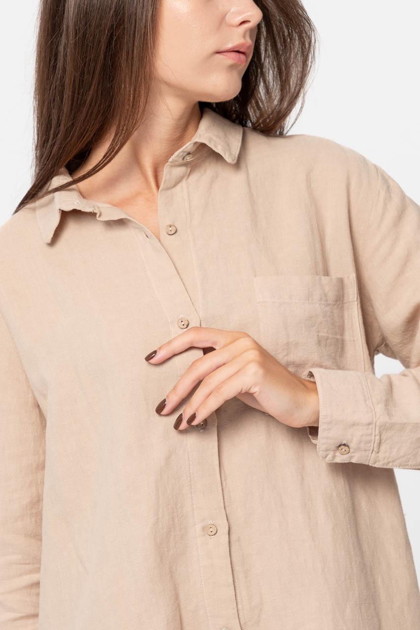 Рубашка домашняя Lotus Home Bruma длинная из льна S Бежевый (26843102) - фото 14 Рубашка домашняя Lotus Home Bruma длинная из льна S Бежевый (26843102) - фото 14