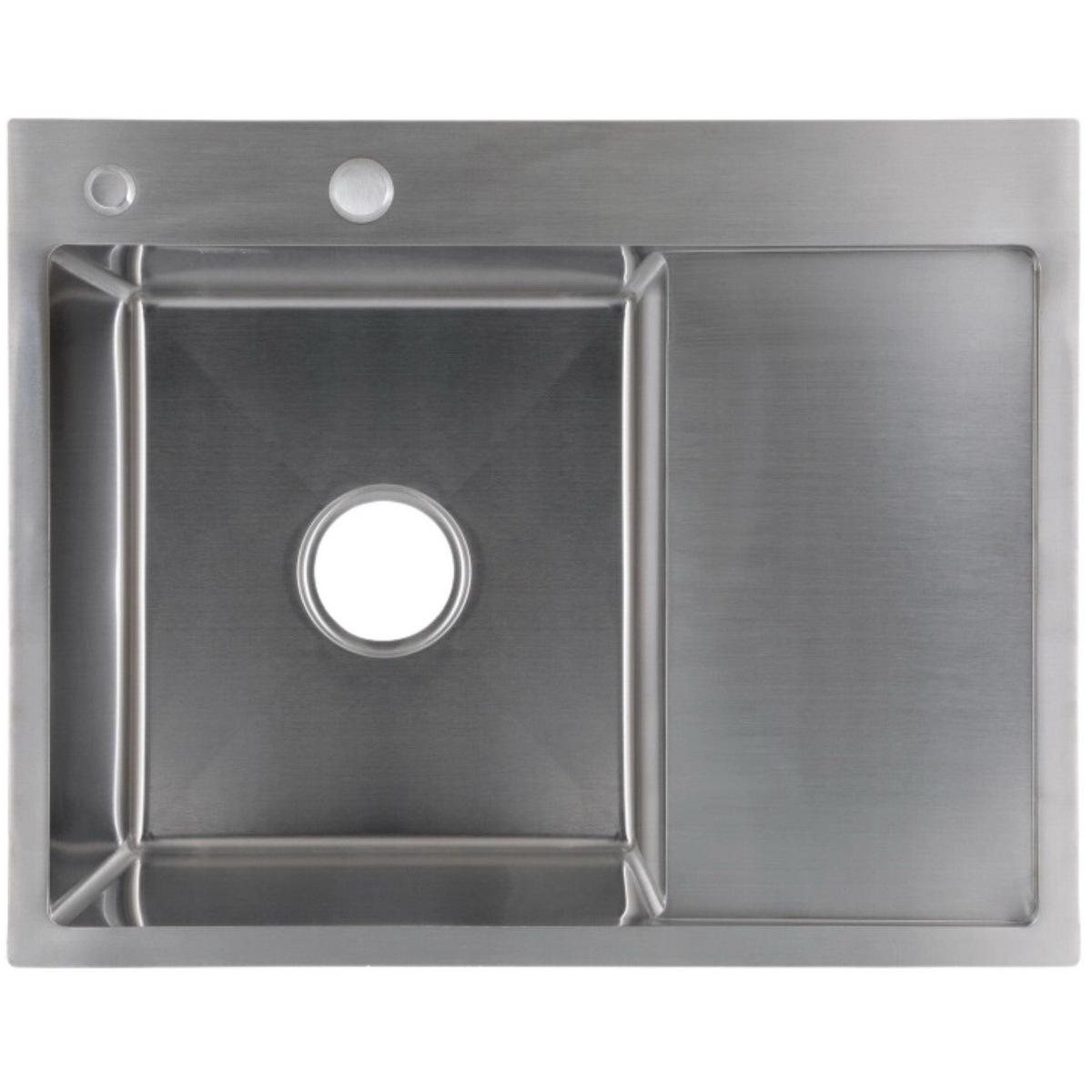 Мийка кухонна Lidz LDH6350BRUR4558747522 з нержавіючої сталі прямокутна 630x500 мм 1 мм (25971140)