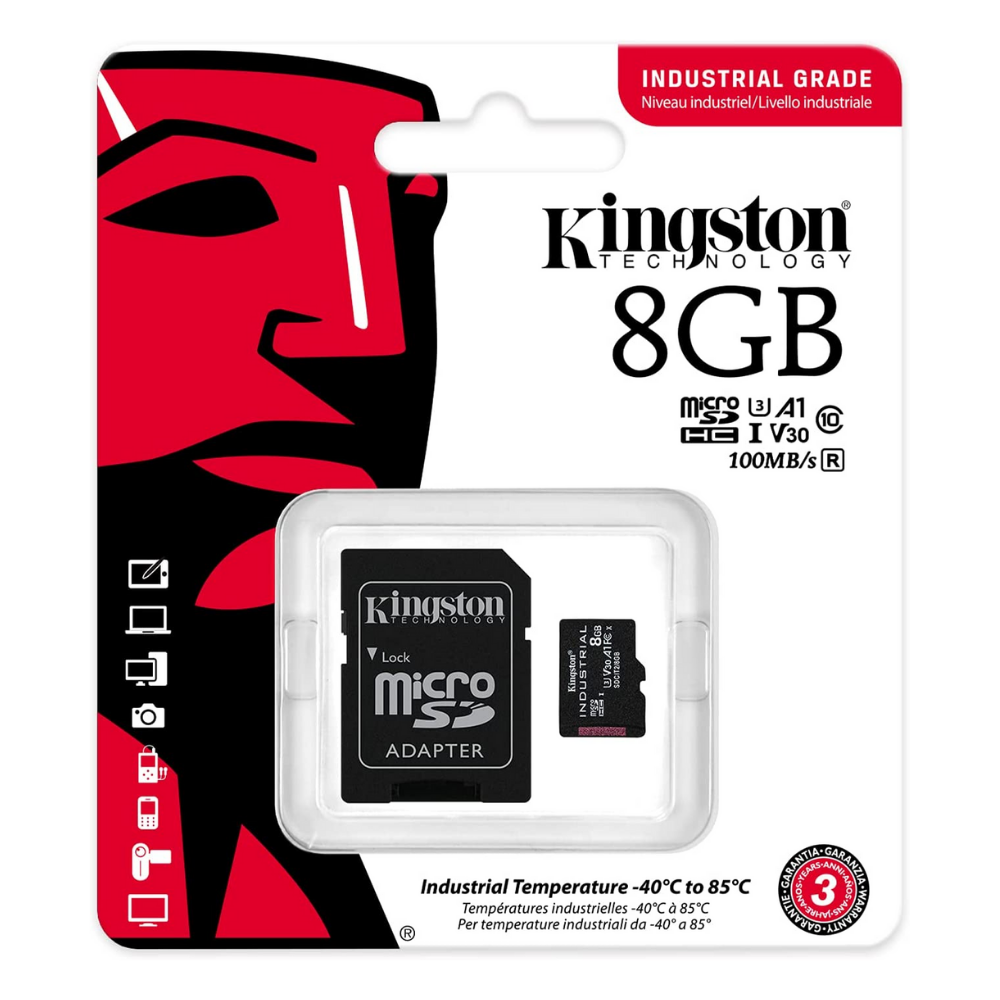 Карта пам'яті Kingston SDCIT2 8 GB microSDHC Industrial C10 A1 pSLC Card з адаптером (13102961) - фото 2