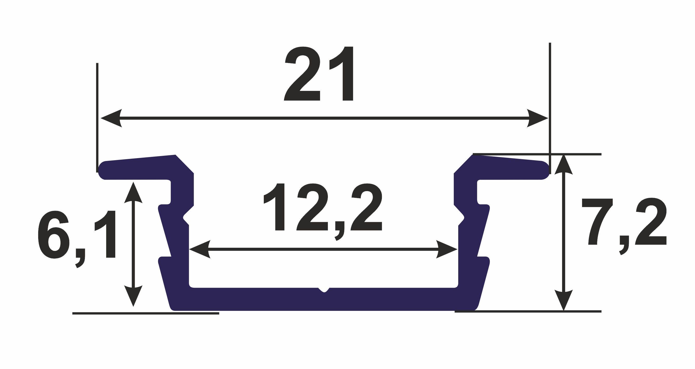 Профіль для світлодіодної стрічки Adel 21х7,2 мм 2 м Чорний (8А25) - фото 4