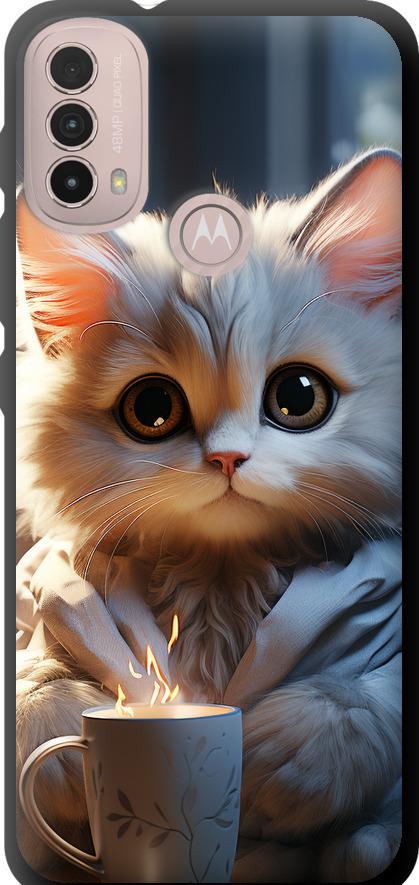 Чехол на Motorola E40 White cat (5646b-2660-42517)