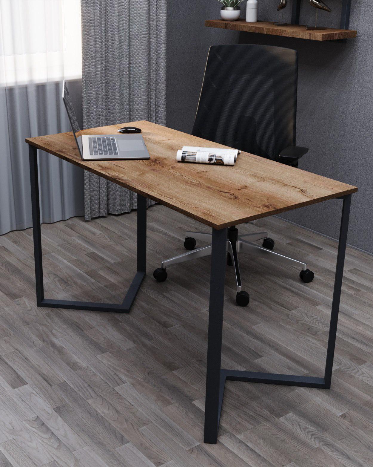 Стол письменный лофт Серия 9 1200х600х16 мм Аликанте черный (17515910)