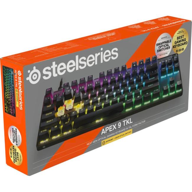 Клавіатура оптична SteelSeries Apex 9 TKL з RGВ-підсвічуванням провідна USB Чорний (64847) - фото 6