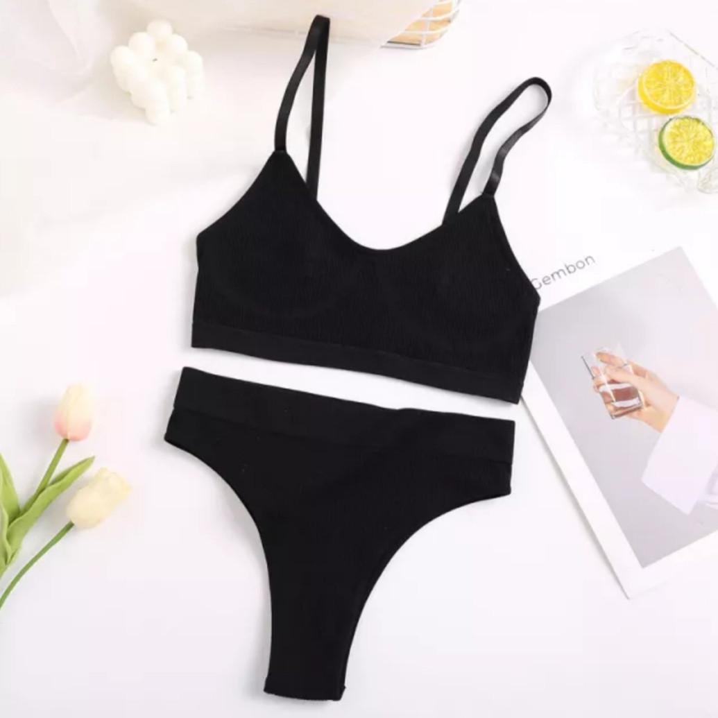 Комплект нижнего белья в рубчик L Темно-пудровый (1450) - фото 6 Комплект нижнего белья в рубчик L Темно-пудровый (1450) - фото 6