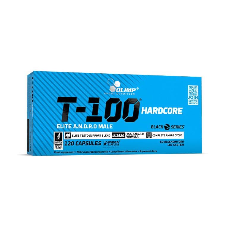 Бустер тестостерона Olimp T-100 Hardcore с пажитником трибулусом и цинком 120 капс.