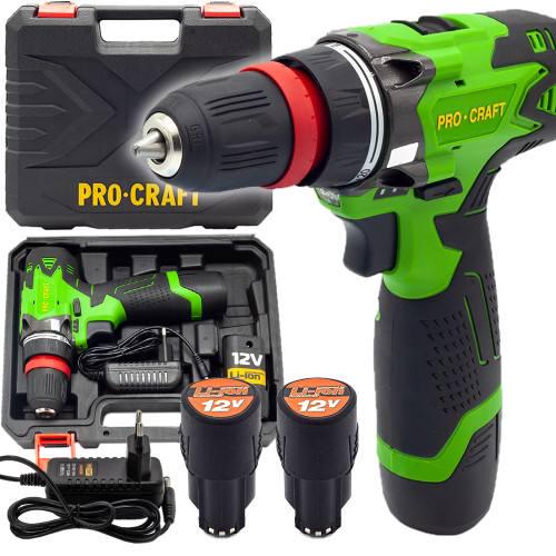 Шуруповерт акумуляторний PRO-CRAFT РA-12 DFR NEW з акумуляторами 2 шт. (23682589)
